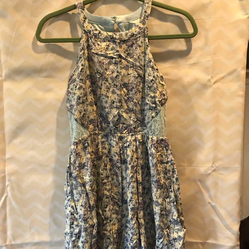Blue and yellow floral dress